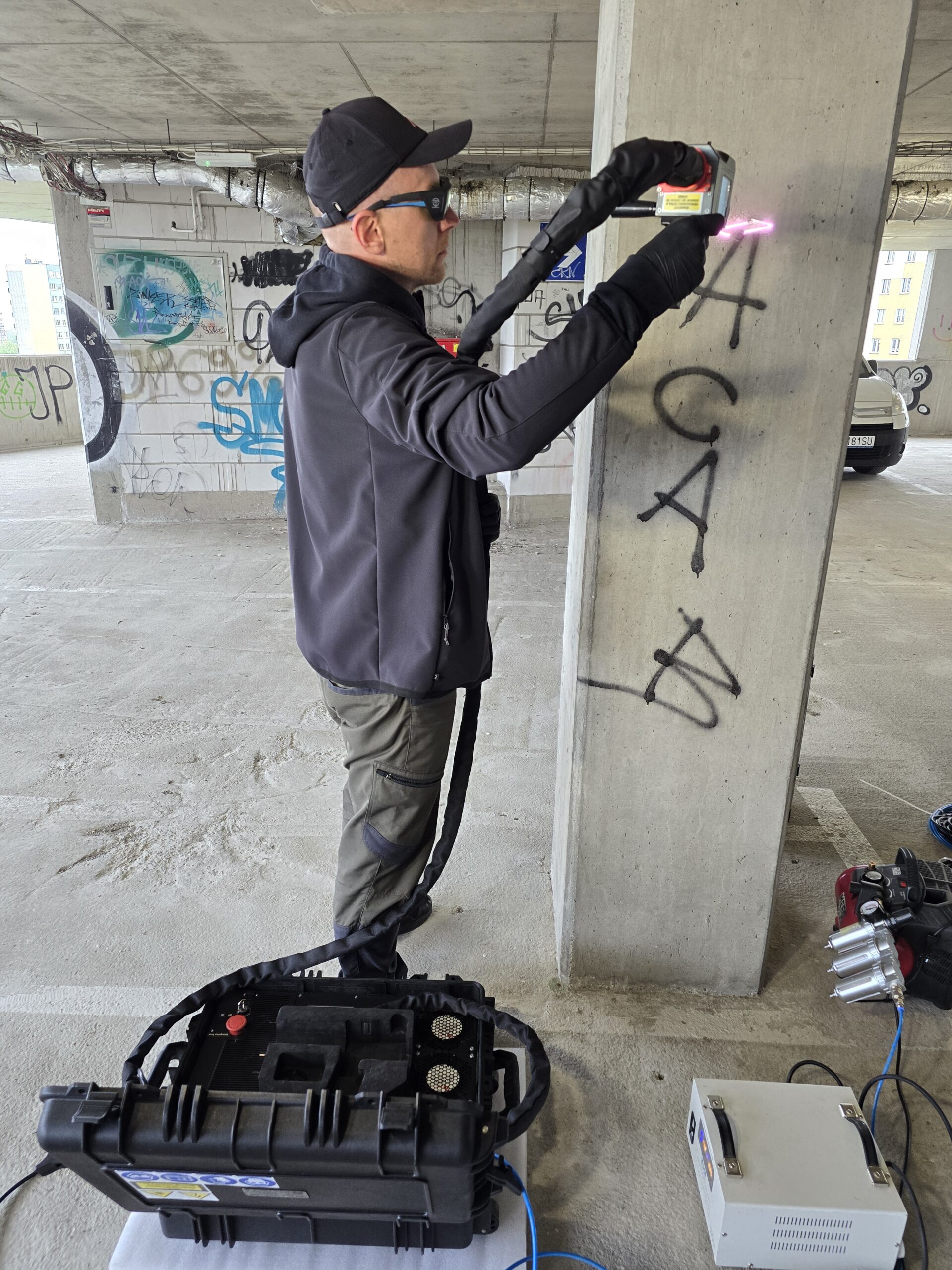 Usuwanie graffiti metodą laserową